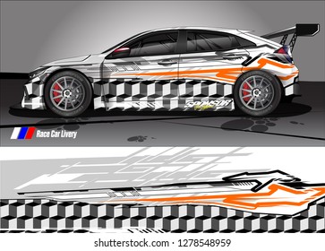 Car decal, truck and cargo van wrap design vector. Modern abstract background for car branding and vehicle livery 
