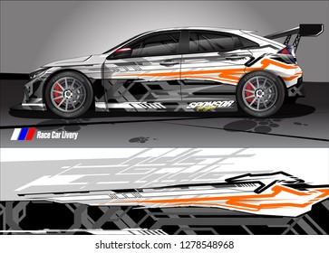 Car decal, truck and cargo van wrap design vector. Modern abstract background for car branding and vehicle livery 