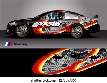 Car decal, truck and cargo van wrap design vector. Modern abstract background for car branding and vehicle livery