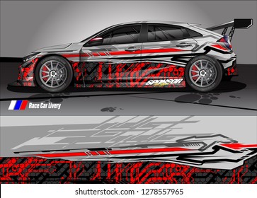 Car decal, truck and cargo van wrap design vector. Modern abstract background for car branding and vehicle livery
