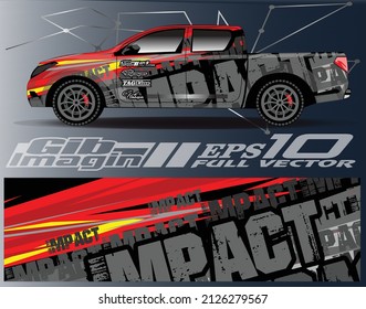 Car decal, truck and cargo van wrap design vector. Modern abstract background for car branding and vehicle livery
