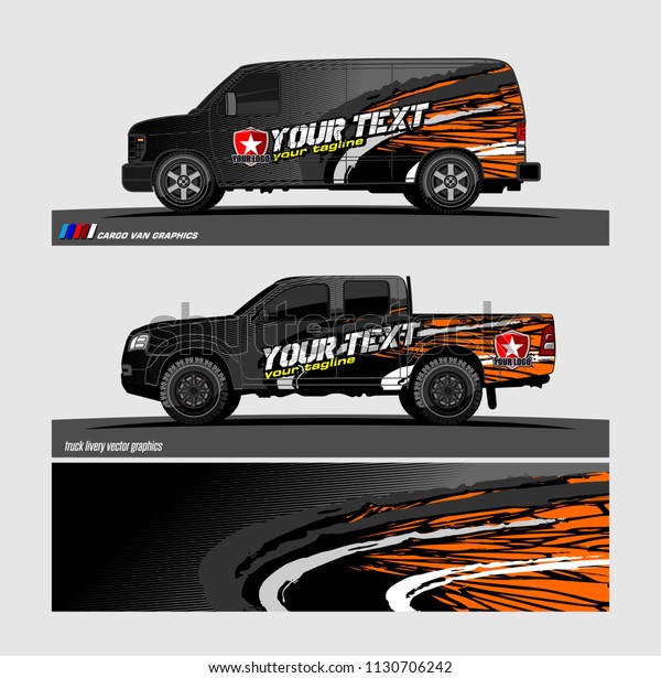 
Car decal,
truck and cargo van wrap vector. Graphic abstract stripe designs
for branding and livery
vehicle