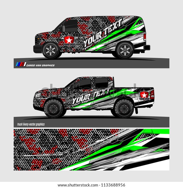 Car\
decal, truck and cargo van wrap vector. modern abstract stripe\
background designs for branding and vehicle livery\
