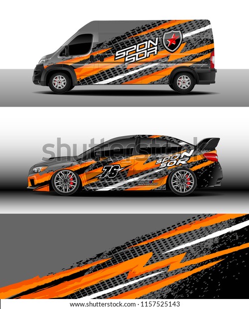Car decal, Truck and cargo van\
design vector. Graphic abstract stripe racing background designs\
for wrap vehicle, race, rally, adventure and car racing\
livery.