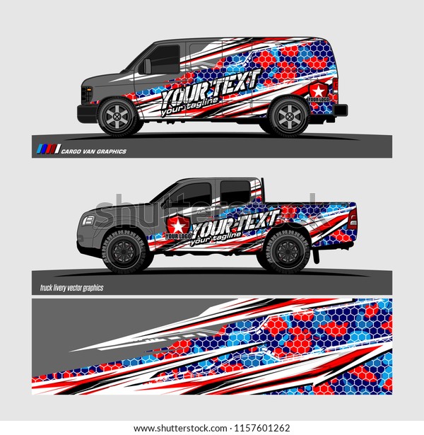 Car\
decal, truck and cargo van wrap vector. modern abstract stripe\
background designs for branding and vehicle livery\
