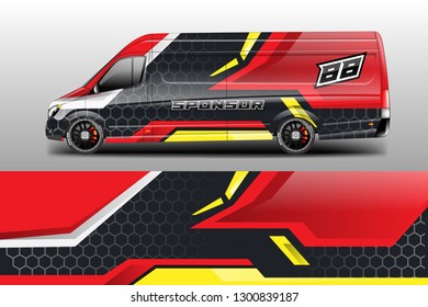 Car decal van designs . Wrap designs vector . Cargo van decal, truck and car wrap vector .