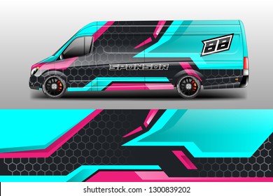 Car decal van designs . Wrap designs vector . Cargo van decal, truck and car wrap vector .