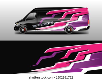 Car decal van designs . Wrap designs vector . Cargo van decal, truck and car wrap vector .