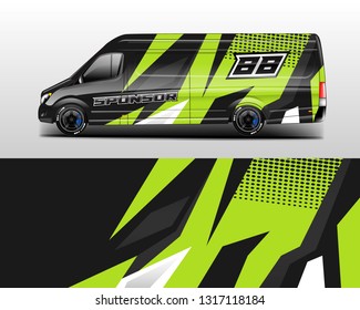 Car decal van designs . Wrap vector cargo, truck, vehicle, racing, etc eps 10