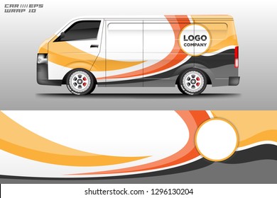 Car decal van wrap design vector. Graphic company background designs . Van, bus, truck, wrap design. 