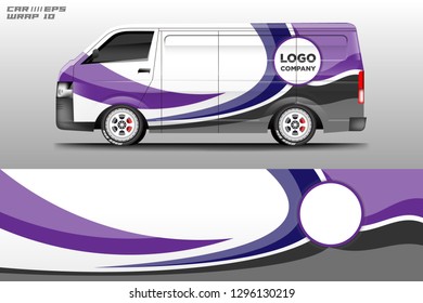 Car decal van wrap design vector. Graphic company background designs . Van, bus, truck, wrap design. 