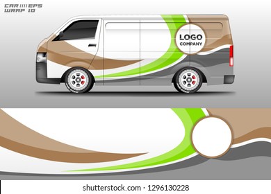 Car decal van wrap design vector. Graphic company background designs . Van, bus, truck, wrap design. 