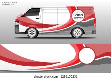 Car decal van wrap design vector. Graphic company background designs . Van, bus, truck, wrap design. 