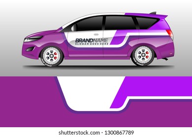 Car decal van wrap design vector. Graphic company background designs . Van, bus, truck, wrap design.