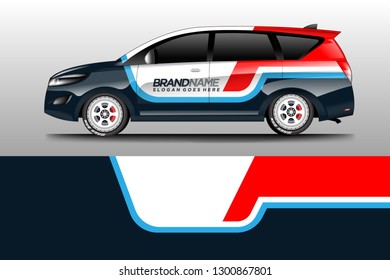 Car decal van wrap design vector. Graphic company background designs . Van, bus, truck, wrap design.