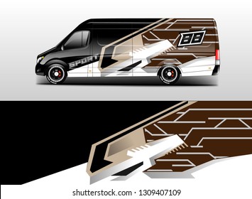 Car decal van wrap designs vector . Livery wrap cargo, company , truck .