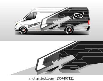 Car decal van wrap designs vector . Livery wrap cargo, company , truck .