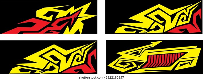 car decal in vector art style