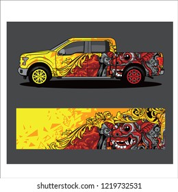 Car decal vector, Barong abstract racing designs for vehicle Sticker vinyl wrap
