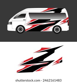 car decal vector design. van body background wrapping decal