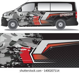Car decal vector designs. Abstract camouflage livery for vehicle vinyl branding - vector