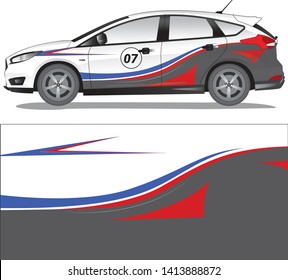 Car decal vector designs. Abstract art style livery for vehicle vinyl branding - vector