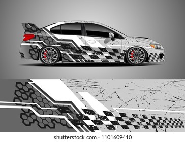 Car decal vector, graphic abstract racing designs for vehicle Sticker vinyl wrap