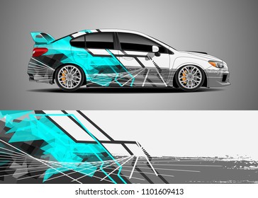 Car decal vector, graphic abstract racing designs for vehicle Sticker vinyl wrap