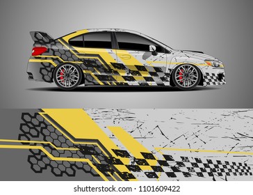 Car decal vector, graphic abstract racing designs for vehicle Sticker vinyl wrap