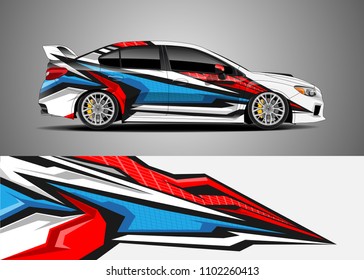 Car decal vector, graphic abstract racing designs for vehicle Sticker vinyl wrap