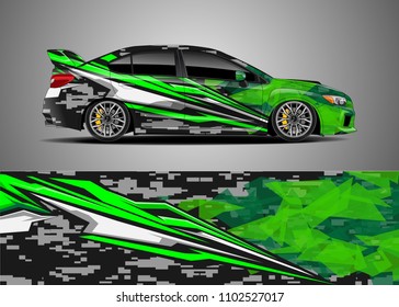 Car decal vector, graphic abstract racing designs for vehicle Sticker vinyl wrap