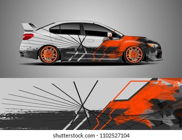 Car decal vector, graphic abstract racing designs for vehicle Sticker vinyl wrap