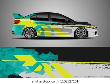 Car decal vector, graphic abstract racing designs for vehicle Sticker vinyl wrap