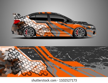 Car decal vector, graphic abstract racing designs for vehicle Sticker vinyl wrap