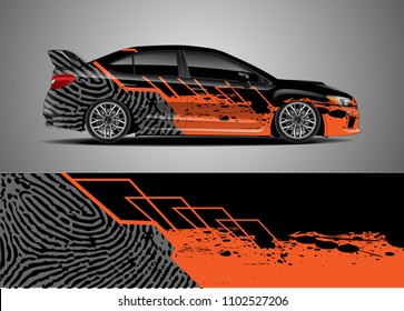 Car decal vector, graphic abstract racing designs for vehicle Sticker vinyl wrap