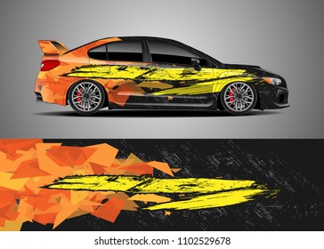 Car decal vector, graphic abstract racing designs for vehicle Sticker vinyl wrap