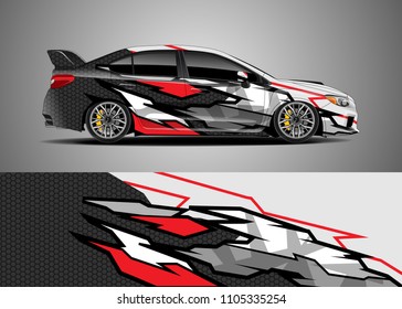 Car decal vector, graphic abstract racing designs for vehicle Sticker vinyl wrap
