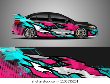 Car decal vector, graphic abstract racing designs for vehicle Sticker vinyl wrap