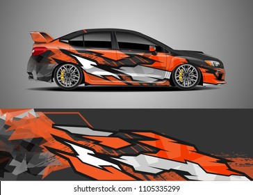 Car decal vector, graphic abstract racing designs for vehicle Sticker vinyl wrap