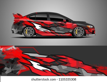 Car decal vector, graphic abstract racing designs for vehicle Sticker vinyl wrap