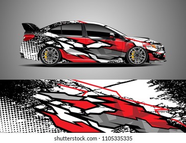Car decal vector, graphic abstract racing designs for vehicle Sticker vinyl wrap
