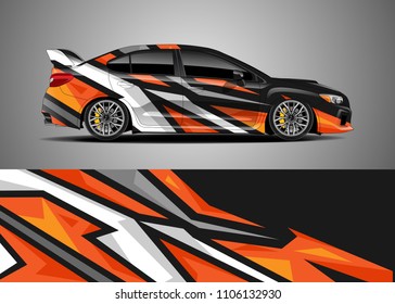 Car decal vector, graphic abstract racing designs for vehicle Sticker vinyl wrap