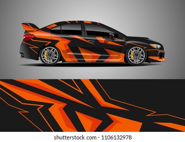 Car decal vector, graphic abstract racing designs for vehicle Sticker vinyl wrap