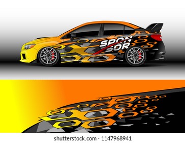 Car decal vector, graphic abstract racing designs for vehicle Sticker vinyl wrap
