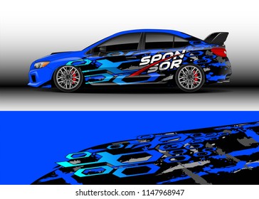 Car decal vector, graphic abstract racing designs for vehicle Sticker vinyl wrap