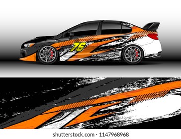Car decal vector, graphic abstract racing designs for vehicle Sticker vinyl wrap