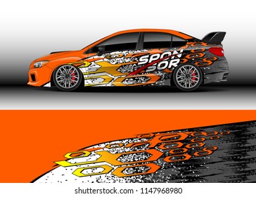 Car decal vector, graphic abstract racing designs for vehicle Sticker vinyl wrap