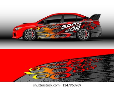 Car decal vector, graphic abstract racing designs for vehicle Sticker vinyl wrap