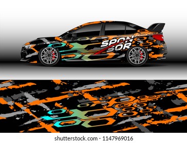 Car decal vector, graphic abstract racing designs for vehicle Sticker vinyl wrap