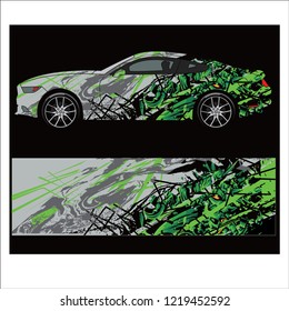 Car decal vector, graphic abstract skull racing designs for vehicle Sticker vinyl wrap